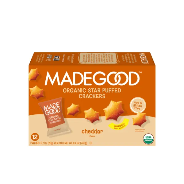 MadeGood Crackers – Cheddar Flavour