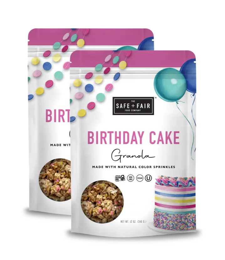 Safe + Fair Birthday Cake Granola