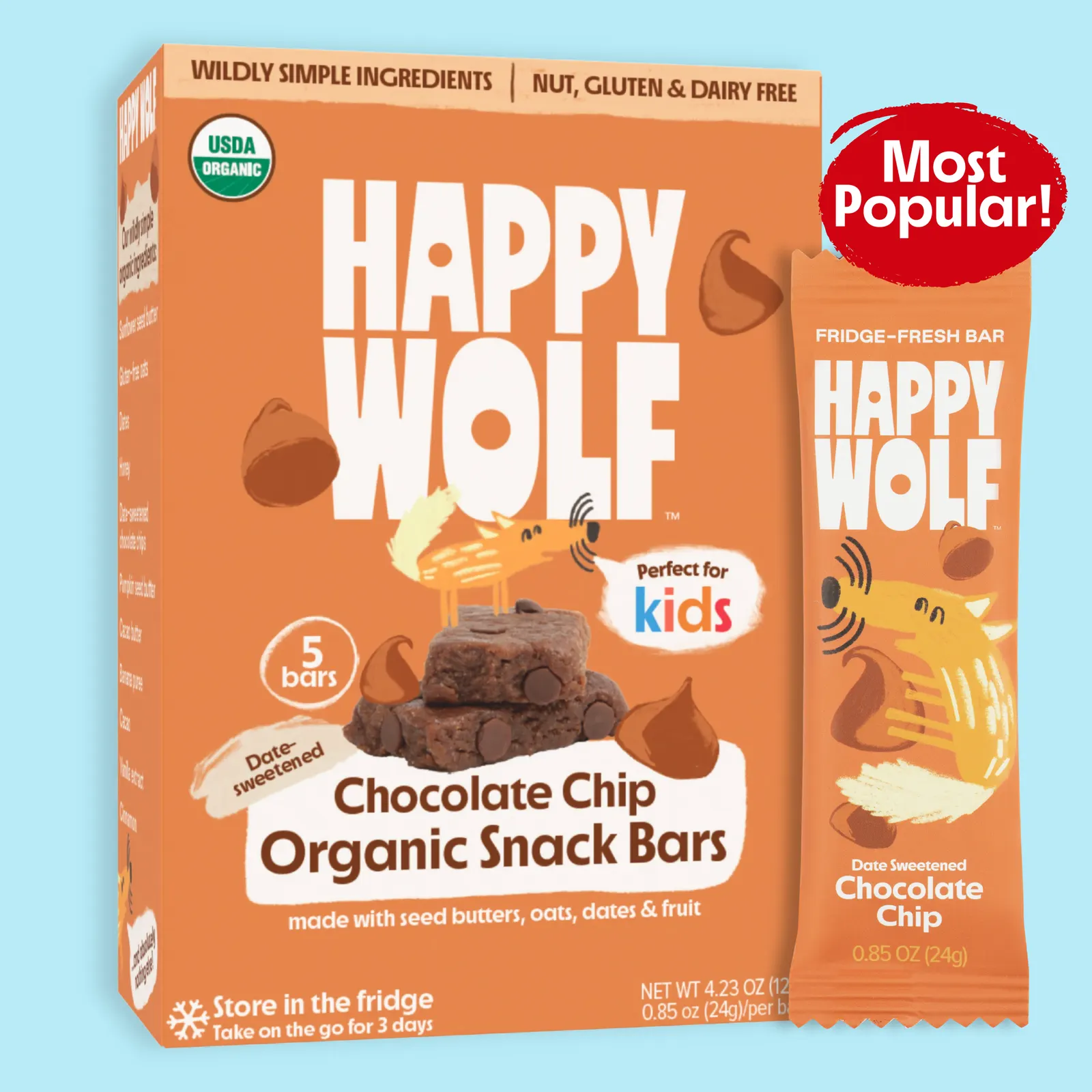 Happy Wolf Snack Bar – Chocolate Chip